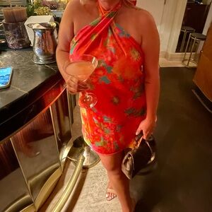 SHOW ME YOUR MUMU Cross halter dress